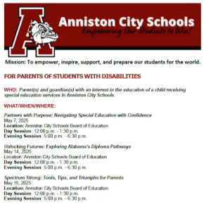 2025 Special Education Parent Workshops